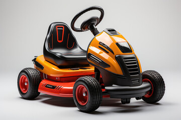 Fototapeta premium Children's go-cart isolated on a white background symbolizing speed, fun and the joy of driving, generative ai