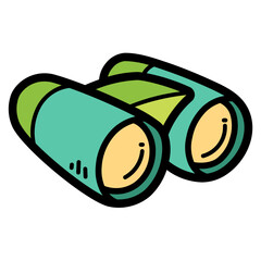 binoculars filled outline icon style