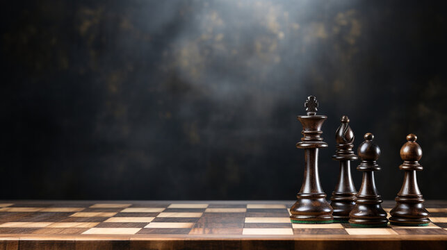 Chess Game use strategies to rules the board, Decision Making match, chess piece Isolated on Background, AI Generated