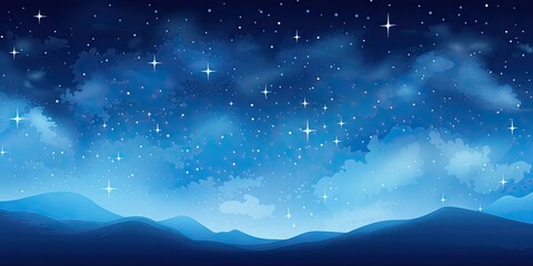 Obraz na płótnie Canvas Sky over mountains nature background. Star amazing night sky landscape with beautiful mountain with stars view. Illustrations