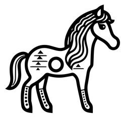 horse coloring page illustration