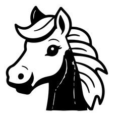 horse coloring page illustration