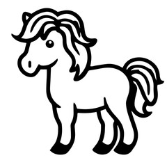 horse coloring page illustration