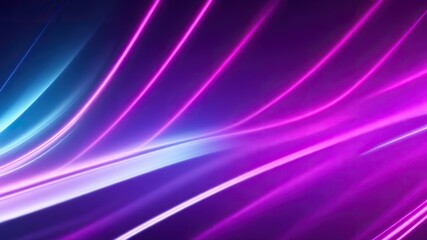 Abstract futuristic background with pink, blue and yellow glowing neon, spiral lines and bokeh