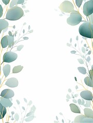 Vintage Luxury wedding invitation card template. template, Water Color Pastel Flower and bloom, Wedding decorative perfect rectangle frame border with gold line art, leaves branches, foliage. Elegant