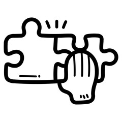 puzzle line icon style