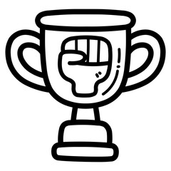 trophy line icon style