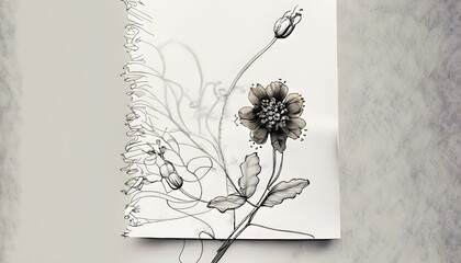 hand drawn dandelion, Drawing, Pencil Drawing, Black n White, Art, Painting, Flower, Card