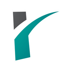 Persian Green and Black Spiky Shaped Letter R Icon