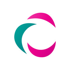 Persian Green and Magenta Crescent Shaped Letter C Icon