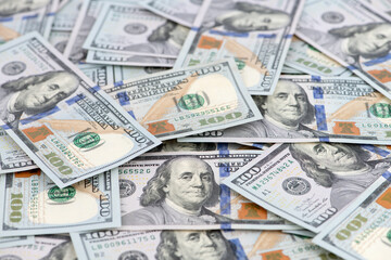 Background of 100 dollar bills