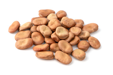 Fototapeta na wymiar dried broad beans on white background