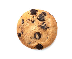 Chocolate chip cookie isolated on white background