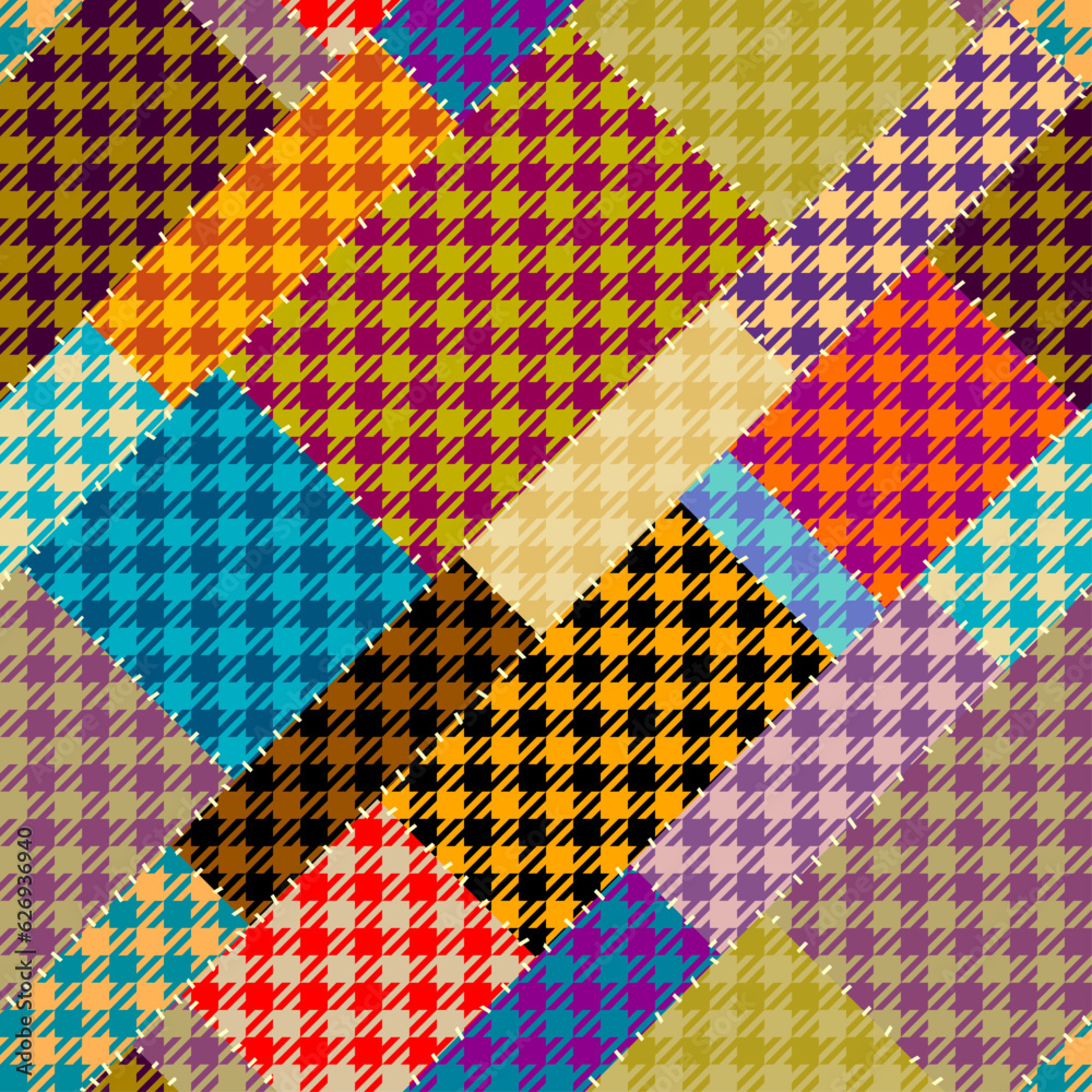 Aufkleber Geometric abstract pattern. Intersection patchwork plaid style