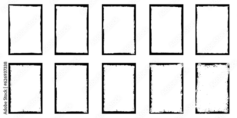Poster grunge frame collecton. grounge border set.