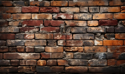 Vintage background of an old red brick wall.