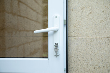 Plastic pvc door at the home.