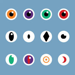 vector monster eyes, for halloween, simple design, color illustration,