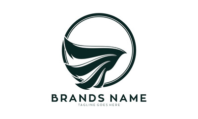 Elegant bird wings symbol vector logo