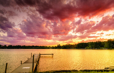 Sunset on Wing Lake