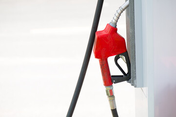 gasoline injector gasoline pump on white background, oil industry and refuel service concept