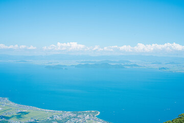 Naklejka na ściany i meble テラスから見る琵琶湖の絶景