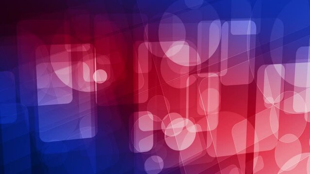 Shape animation and moving textures geometric motion background with vibrant circles and rectangles. Creative geometric design moving shapes and textures in a vibrant motion background