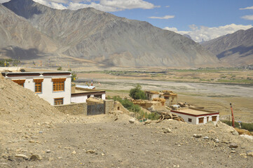 Landscape of a beautiful small village in Padum, Zanskar Valley, Ladakh, INDIA. 