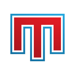 Red and Blue Letter M Icon with an Outer Stripe