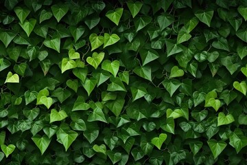 Abstract Ivy Branches Pattern on Green Textured Wall Background