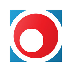 Red and Blue Square Letter O Icon