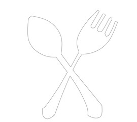 One line vector illustration of various fork styles