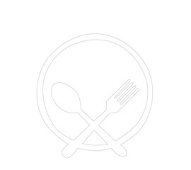 One line vector illustration of various fork styles