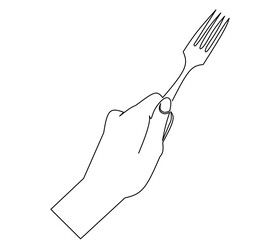 One line vector illustration of various fork styles