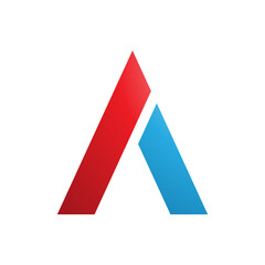 Red and Blue Trapezium Shaped Letter A Icon
