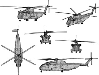Vector illustration sketch of a patient health rescue combat helicopter © nur