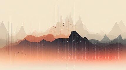 Abstract data science concept, visualization of data graphs in subtle tones. Examination and interpretation of large data sets, converting raw data into understandable patterns. Generative AI