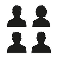 Vector flat illustration in black color. Avatar, user profile, person icon, profile picture. Suitable for social media profiles, icons, screensavers and as a template.