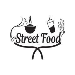 Street Food Chalk Handwriting Typography for Restaurant Cafe Bar logo