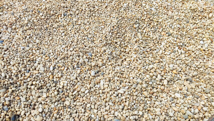 Gravel texture. Fine gray stone gravel. Natural textural background. Copy space and pattern