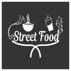 Street Food Chalk Handwriting Typography for Restaurant Cafe Bar logo