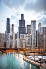 Fototapeta premium Chicago city downtown
