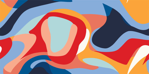 Hand drawn dynamic abstract shapes pattern. Fashionable template for design