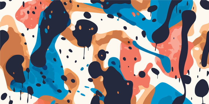 Messy artistic trendy abstract pattern. Modern vector template for design