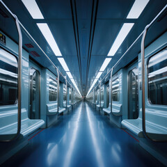 Fototapeta premium Light Rail Minimalism - Generative AI illustration
