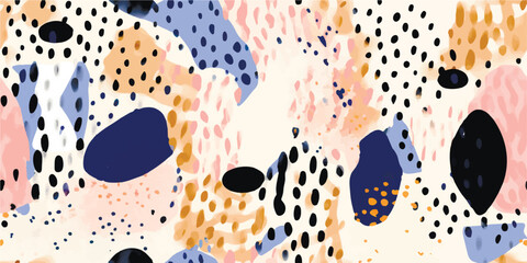 Modern bohemian abstract print. Creative collage contemporary seamless pattern. Fashionable template for design