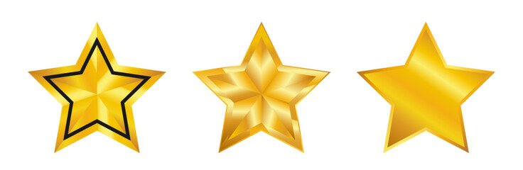 golden stars isolated on white background