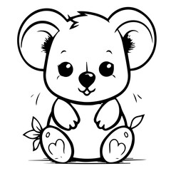 koala coloring page illustration