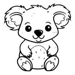 koala coloring page illustration