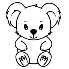 koala coloring page illustration